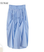 Kolmes värvitoonis elastse vöökohaga naiste seelik