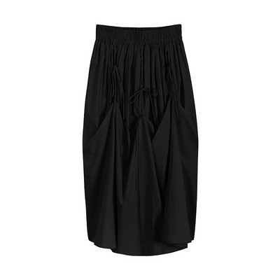 Kolmes värvitoonis elastse vöökohaga naiste seelik