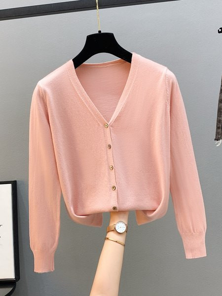 Дамска ежедневна жилетка  с копчета и шпиц деколте 