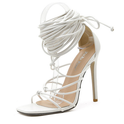 Дамски сандали с връзки и ток 11см