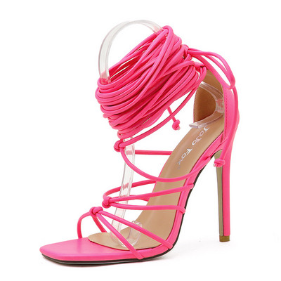 Дамски сандали с връзки и ток 11см