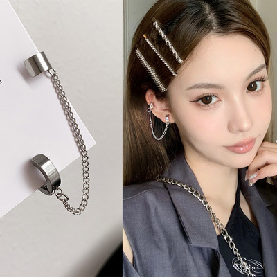Нов модел дамски обеци с метална верижка