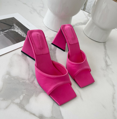 Дамски чехли с дебел ток - изкуствен лак