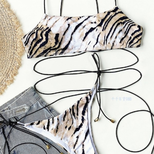 Дамски бански с връзки - от две части 