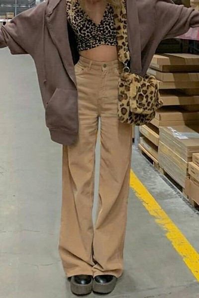 Дамски панталон с висока талия в няколко цвята