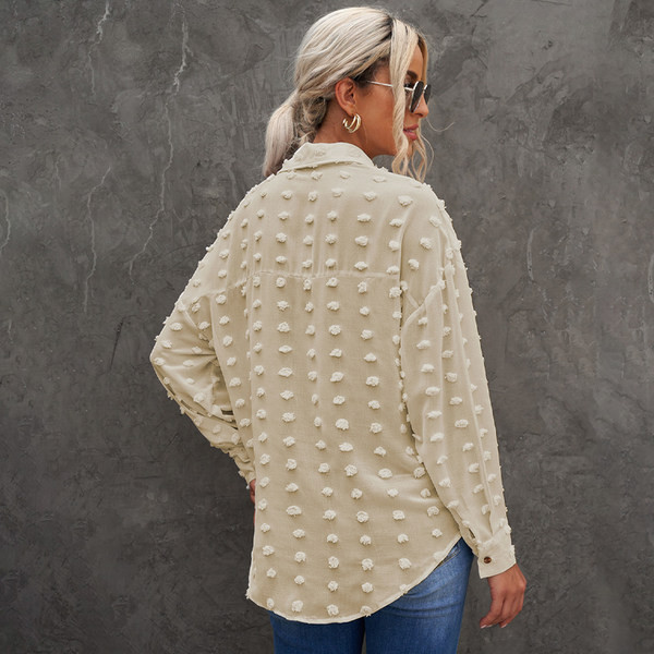 Дамска риза с класическа яка и дълъг  ръкав