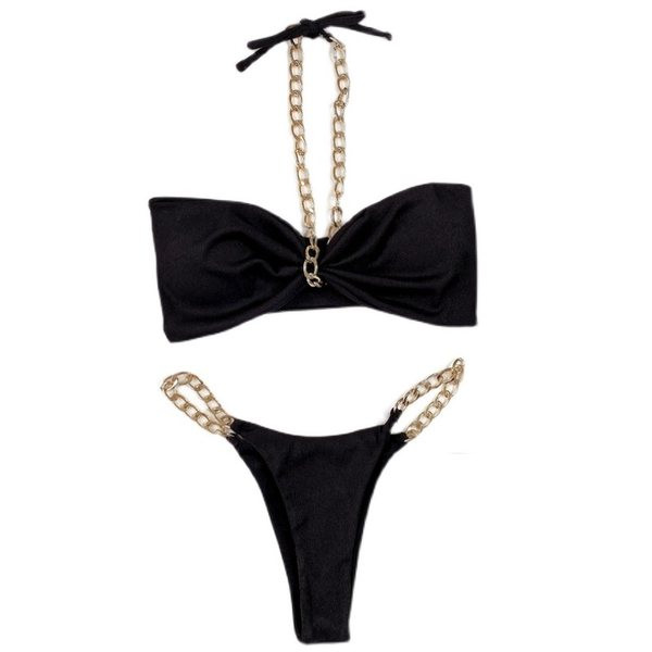 Дамски бански от две части с метална верига 