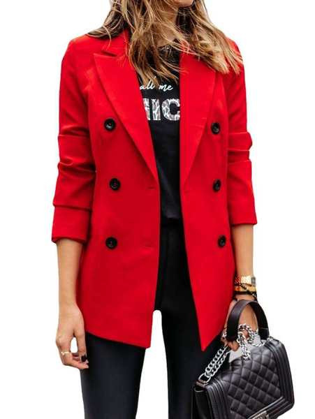 Дамско сако втален модел с двуредно закопчаване