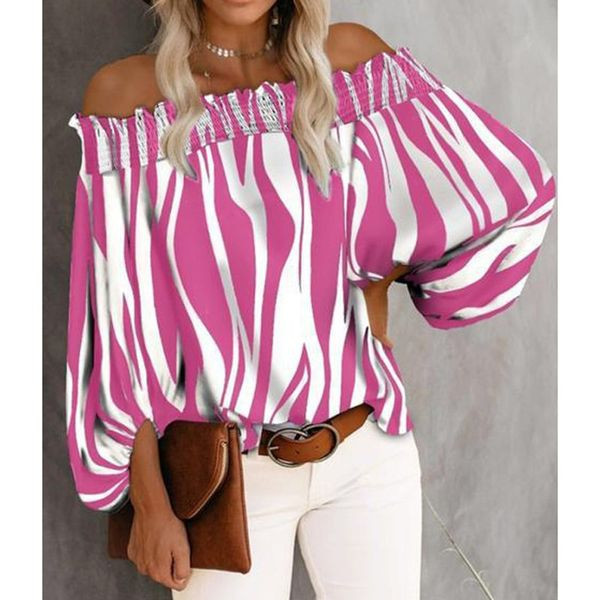 Летен широк топ с ластик и голи рамене