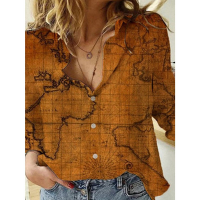 Дамска цветна риза с копчета 