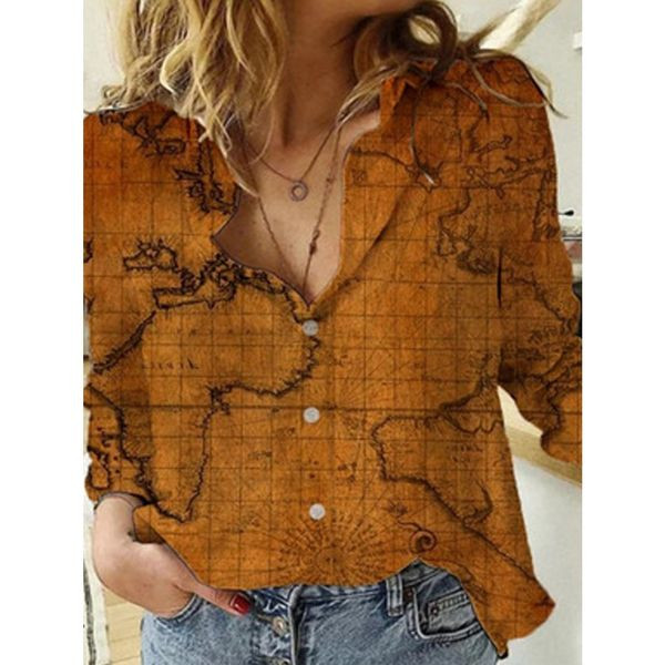 Дамска цветна риза с копчета 