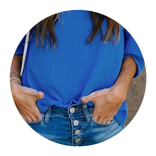 Дамска блуза с обло деколте в четири цвята