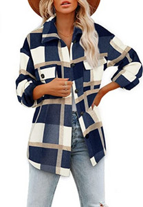 Дамска карирана риза с копчета и джобове