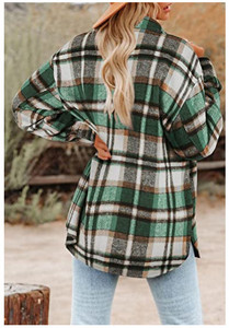 Дамска карирана риза с копчета и джобове