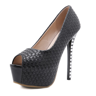 Дамски модерни обувки на висок ток с камъни