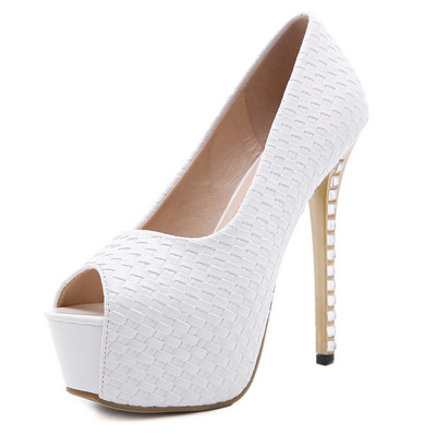 Дамски модерни обувки на висок ток с камъни