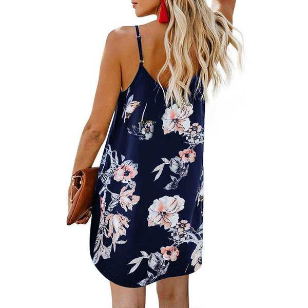 Къса лятна рокля с копчета и тънки презрамки