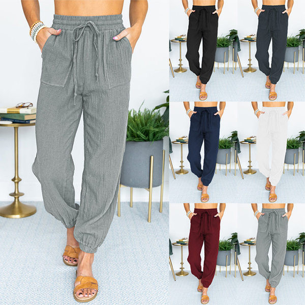 Ежедневни панталони с ластик на талията и глезените