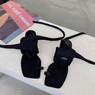 Дамски сандали в римски стил и 5см ток