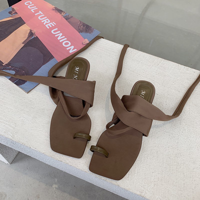 Дамски сандали в римски стил и 5см ток