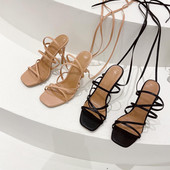 Дамски сандали от еко кожа с тънък ток 11см