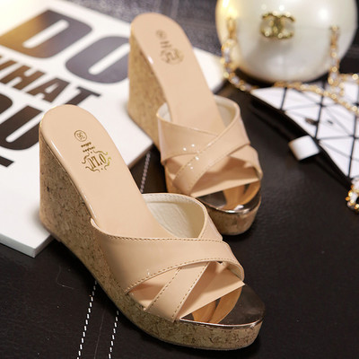 Дамски чехли на платформа  в няколко цвята