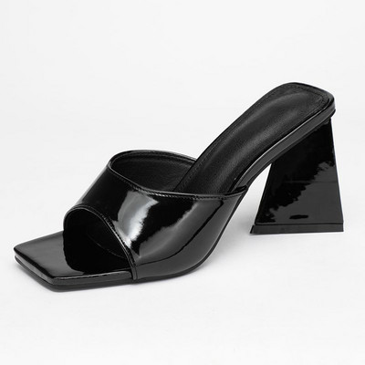 Дамски чехли с дебел ток в няколко цвята