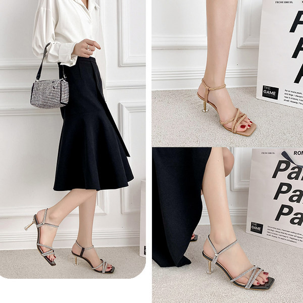 Дамски сандали с камъни в два цвята