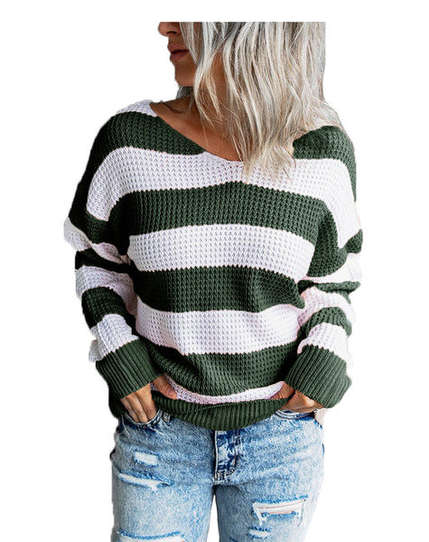 Дамски пуловер с шпиц деколте - няколко цвята