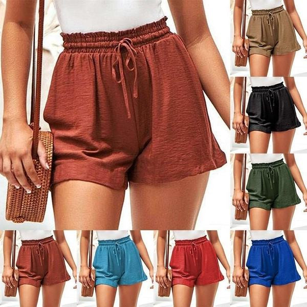Дамски къси панталони с ластична талия - няколко цвята