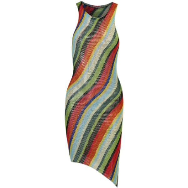 Раирана асиметрична рокля 