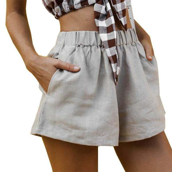 Къси дамски ежедневни  панталони с висока талия - няколко модела