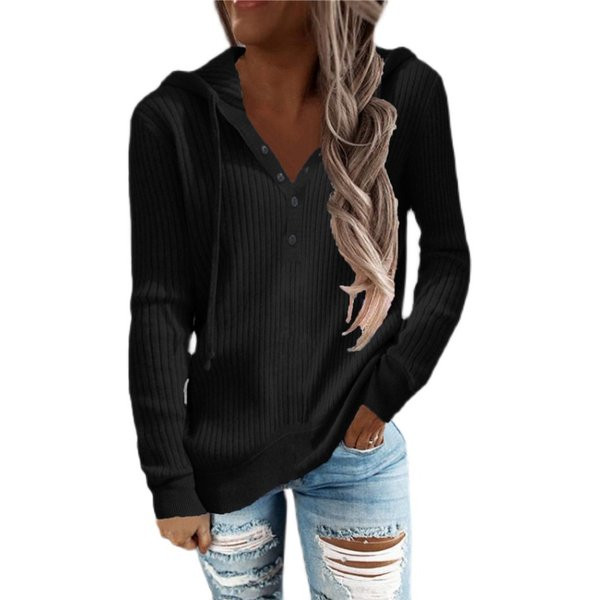 Широк модел блуза с качулка и копчета