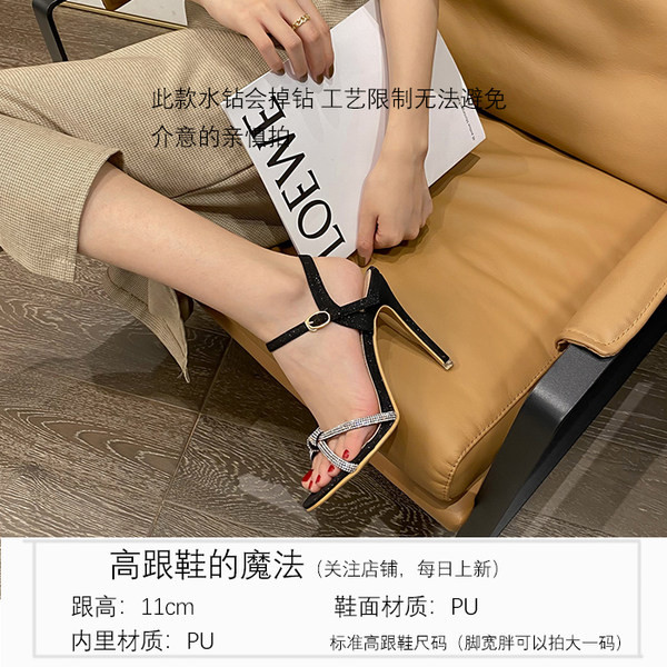 Модерни сандали с ток и камъни 