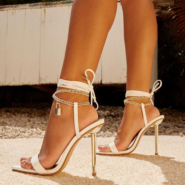 Дамски сандали с висок ток 10см