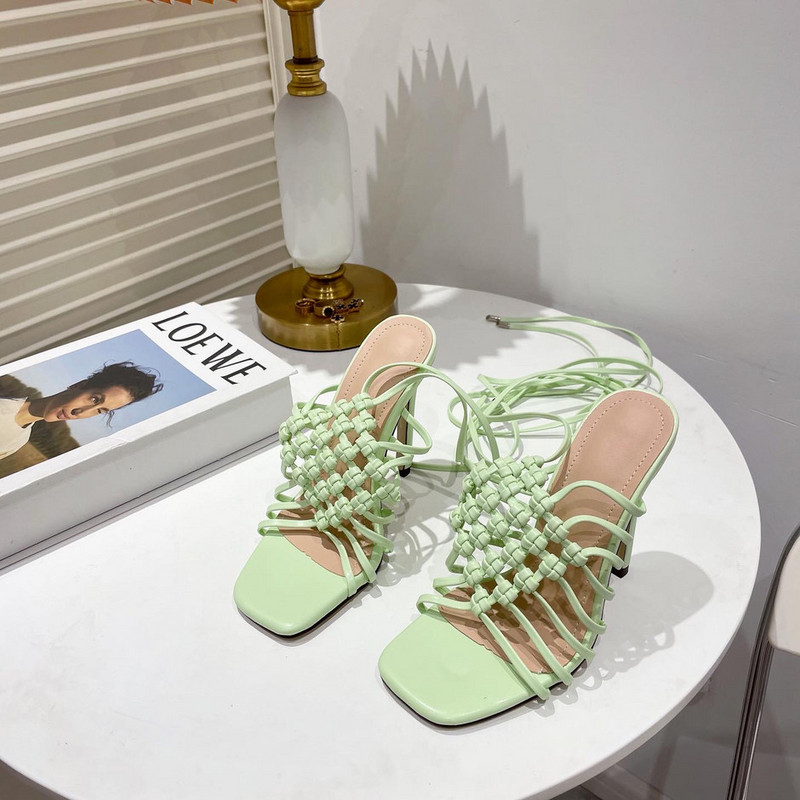 Дамски сандали от еко кожа с 8см ток