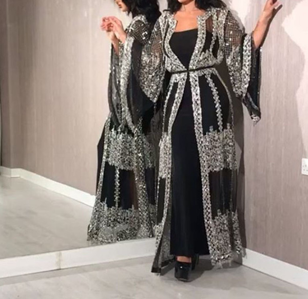 Елегантна дамска дълга рокля с дълъг ръкав