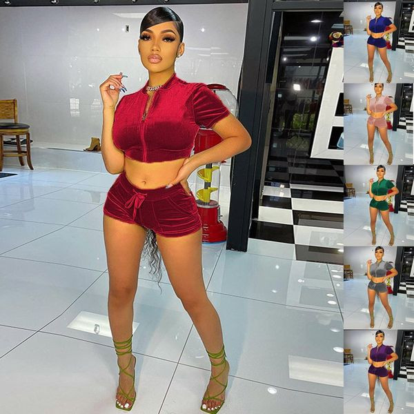 Дамски комплект от кадифе с връзки и цип 