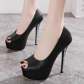 Női modern eko bőr cipő 14 cm sarokkal