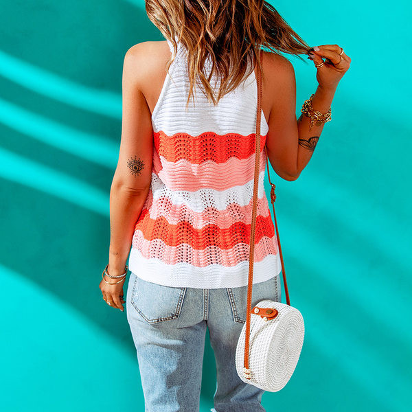 Ženska majica bez rukava od tankog pletiva