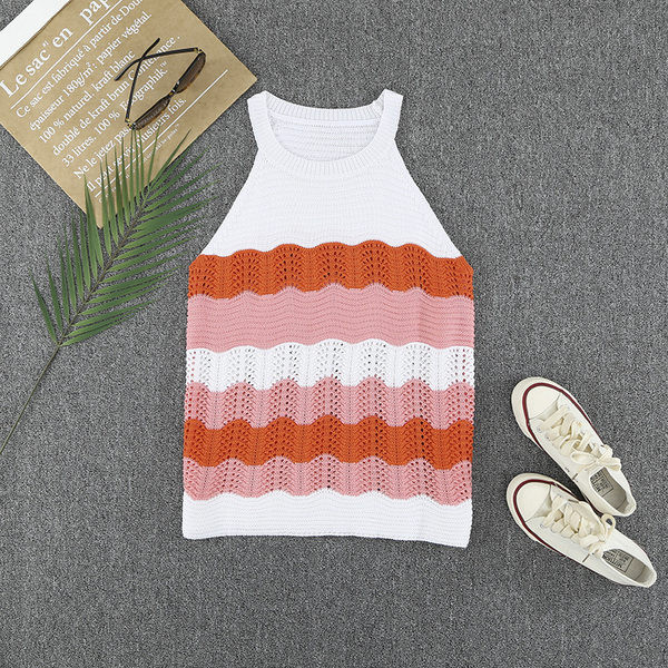 Ženska majica bez rukava od tankog pletiva