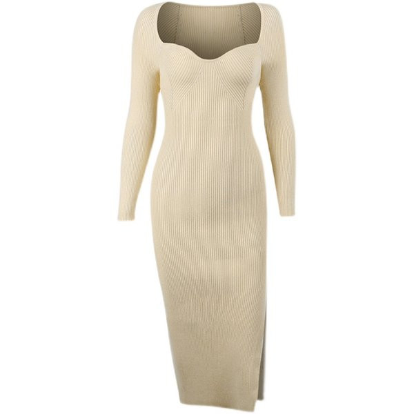 Naiste moodne lõhikuga kleit