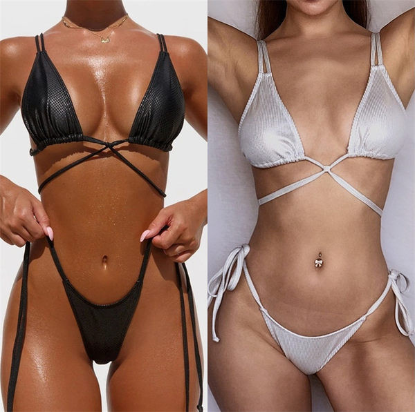 Ženski kupaći kostim na vezice - dvije boje