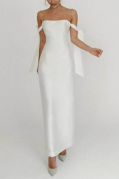 Дълга дамска рокля с тънки презрамки - няколко цвята