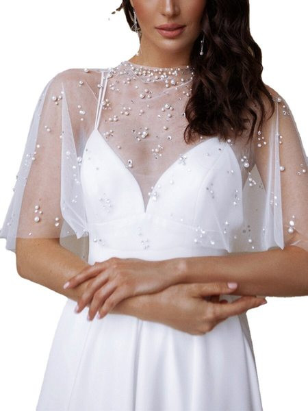 Pikk naiste kleit õhukeste rihmadega - valge