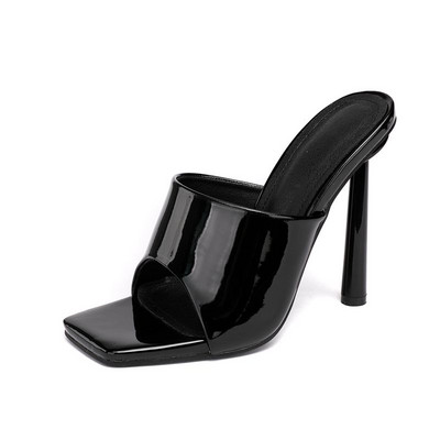 Női négyszögletes papucs, magas sarkú 11 cm