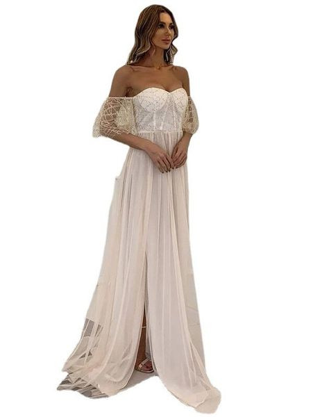 Γυναικείο επίσημο φόρεμα με παγιέτες και τούλι