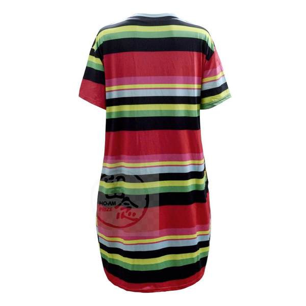 Női csíkos ruha - nagy méretek