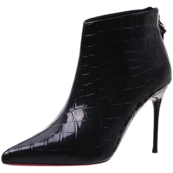 Modern eco bőr csizma 9 cm sarokkal