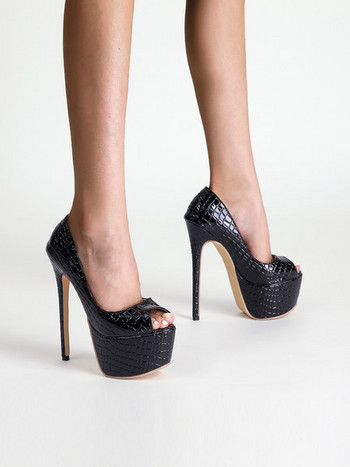 Модерни дамски обувки с висок 17см ток